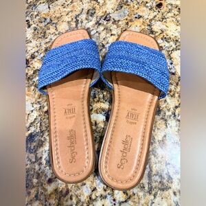 Seychelles Los Angeles Sandal. EUC . Blue Woven. Made Italy. 9.5
